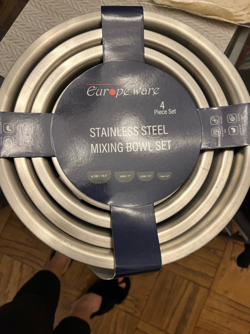 Stainless Steel Mixing Bowl Set - Silver (4-Piece)